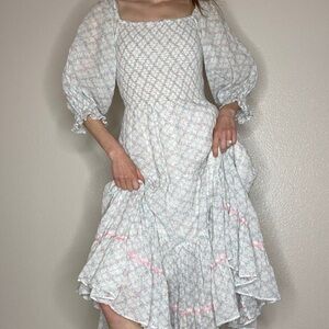 LoveShackFancy Rigby Dress SMALL MIDI Floral